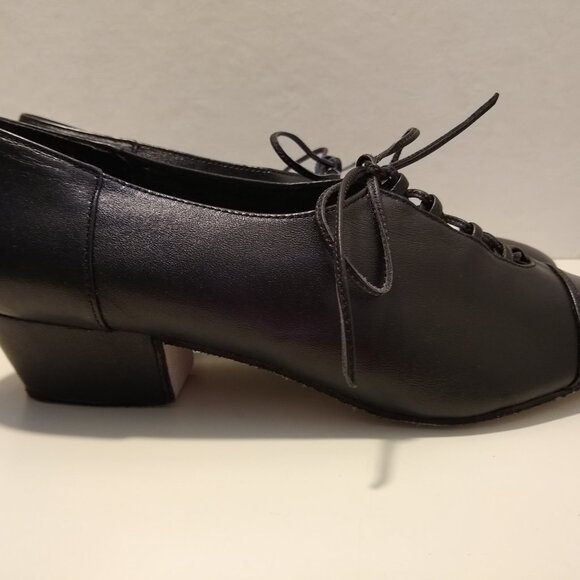 Dance Shoes 1.6" Cuban Heel Lace Up Ballroom Shoes Size 7 - Picture 5 of 9